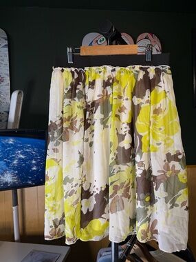 Bella Bird Women’s Floral A-Line Midi Skirt with Inside Lining